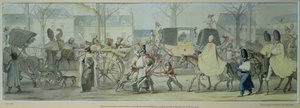 Wounded French Soldiers Entering Paris on the Boulevard Saint-Martin after the Battle of Montmirail by Etienne Jean Delecluze